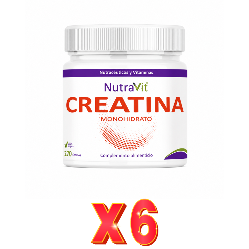 Pack de 6 unidades Creatina Monohidrato 270 G Nutravit