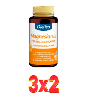 Pack de 3x2 unidades Magnesio Plus Citrato de Magnesio 60 Comprimidos Dietisa