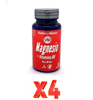 Pack 4 unidades Magnesio + Vitamina B6 60 Comp Ynsadiet