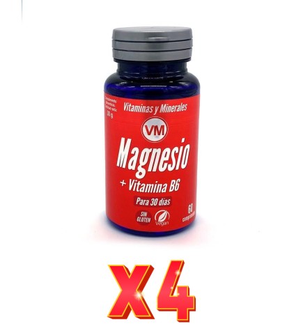 Pack 4 unidades Magnesio + Vitamina B6 60 Comp Ynsadiet