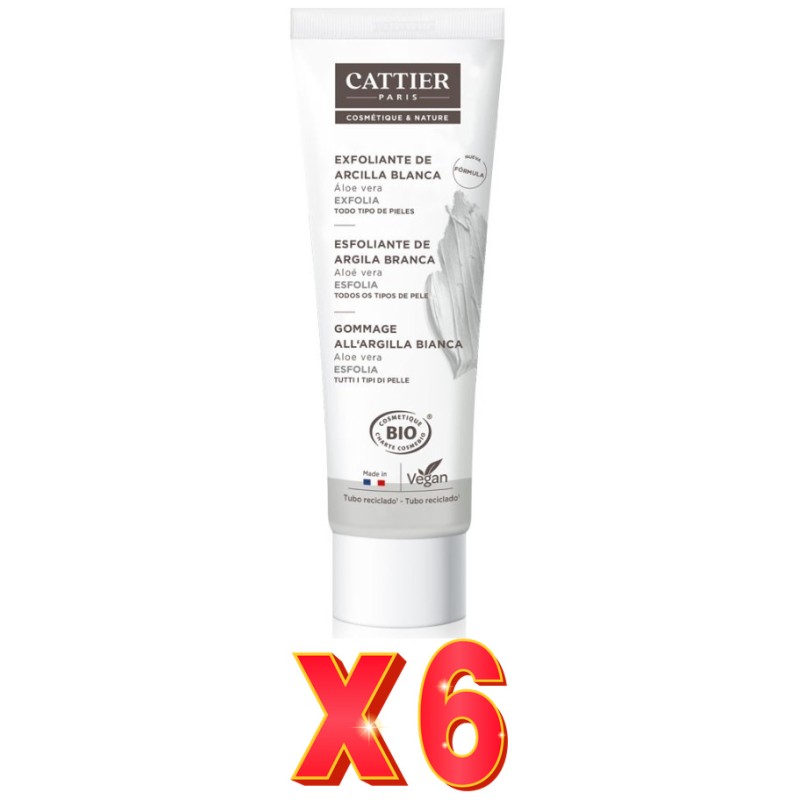 Pack de 6 unidades Exfoliante De Arcilla Blanca 100 Ml Cattier Pack de 6 unidades Exfoliante De Arcilla Blanca 100 Ml Cattier