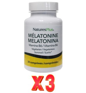 Pack de 3 unidades Melatonina 30 Comprimidos Natures Plus