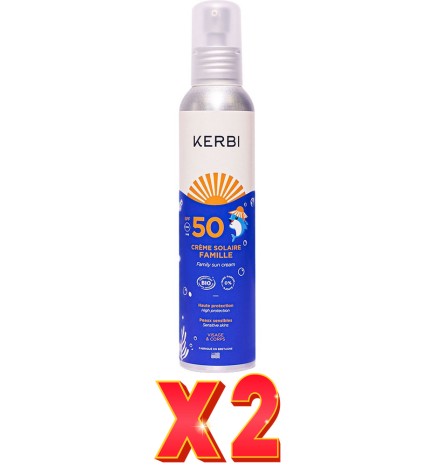 Pack de 2 unidades Kerbi Crema Solar Familiar Spf50 150 G Kerbi