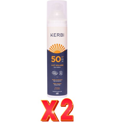Pack de 2 unidades Kerbi Leche Solar Spf50 100 G Kerbi