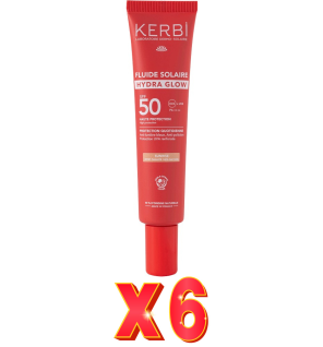 Pack de 6 unidades Kerbi Fluido Solar Hydra Glow Spf50 40 Ml Kerbi