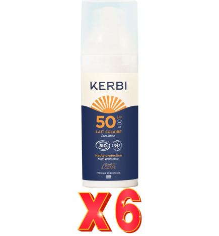 Pack de 6 unidades Kerbi Leche Solar Spf50 50 G Kerbi