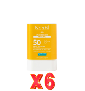 Pack de 6 unidades Kerbi Stick Solar Mineral Spf50 15 G Kerbi