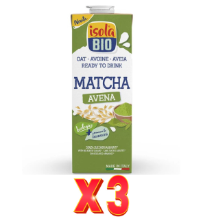 Pack de 3 unidades Bebida Vegetal De Avena Matcha 1 L Isola Bio