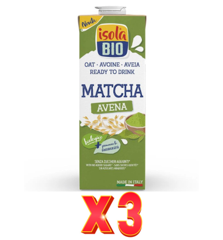 Pack de 3 unidades Bebida Vegetal De Avena Matcha 1 L Isola Bio