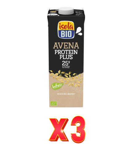 Pack de 3 unidades Bebida Vegetal Avena Protein 1 L Isola Bio