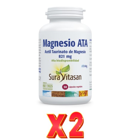Pack de 2 unidades Magnesio Ata 30 Cápsulas Sura Vitasan