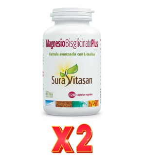 Pack de 2 unidades Magnesio Bisglicinato 120 Cápsulas Sura Vitasan