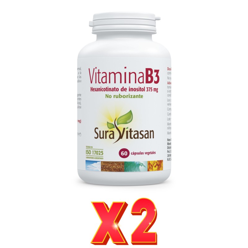 Pack de 2 unidades Vitamina B3 60 Cápsulas Sura Vitasan