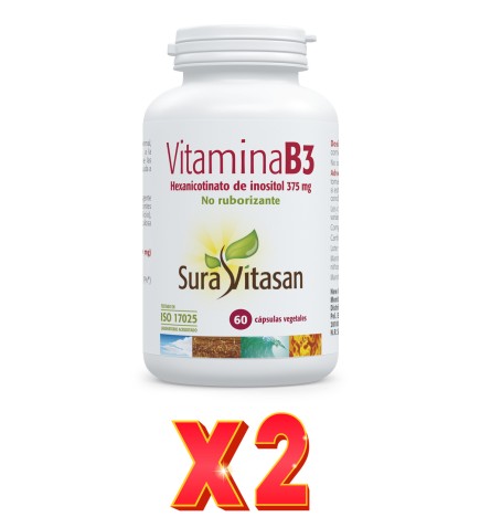 Pack de 2 unidades Vitamina B3 60 Cápsulas Sura Vitasan