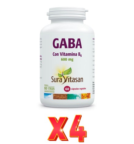 Pack de 4 unidades Gaba 60 Cápsulas Sura Vitasan
