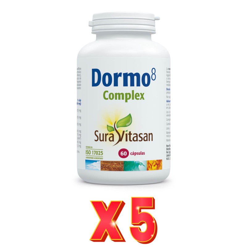 Pack de 5 unidades Dormo8 Complex 60 Cápsulas Sura Vitasan Pack de 5 unidades Dormo8 Complex 60 Cápsulas Sura Vitasan