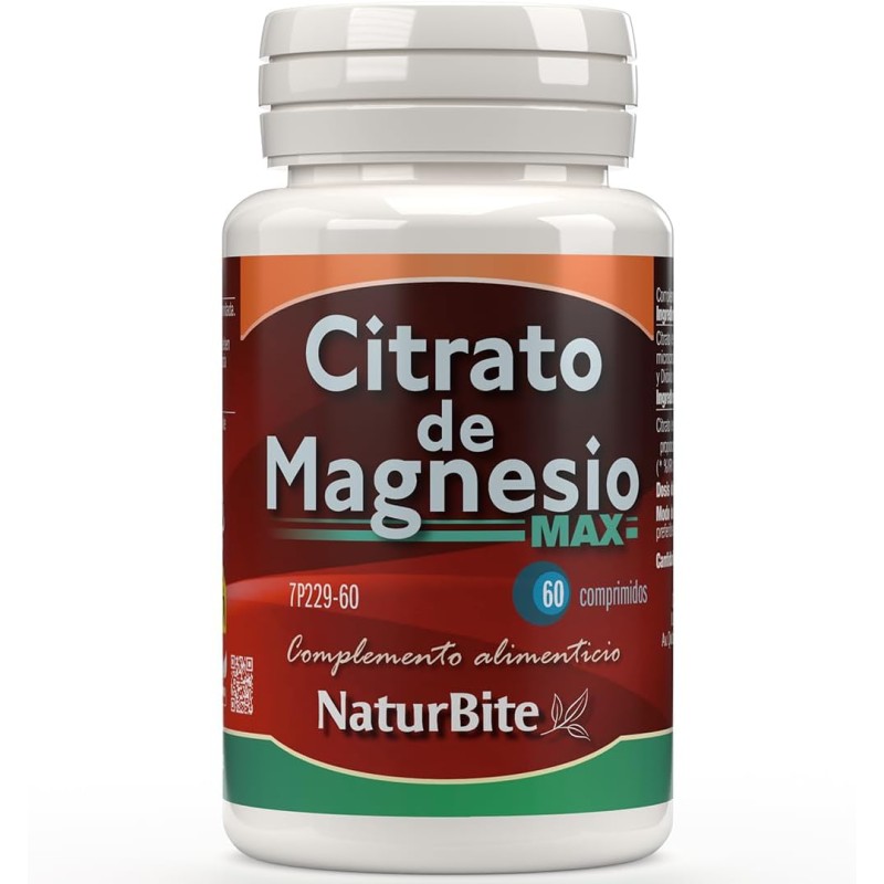 Citrato De Magnesio Max 60 Comprimidos Naturbite
