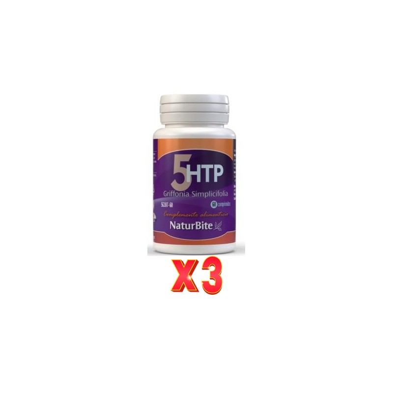 Pack de 3 unidades 5Htp Griffonia Simplicifolia 60 Comprimidos Naturbite