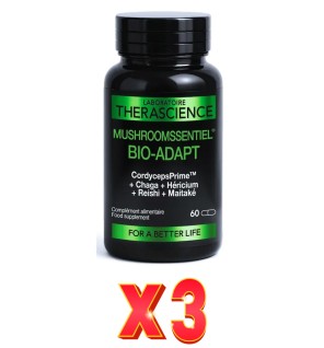 Pack de 3 unidades Mushroomssentiel Bio-Adapt 60 Cápsulas Laboratorio Therascience