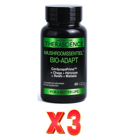 Pack de 3 unidades Mushroomssentiel Bio-Adapt 60 Cápsulas Laboratorio Therascience