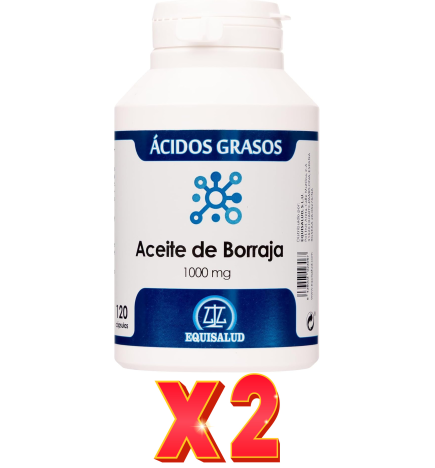 Pack de 2 unidades Aceite Borraja 1000 Mg 120 Perlas EQUISALUD