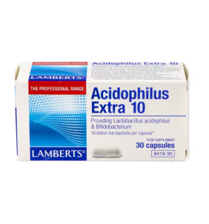 Acidophilus Extra 10 (10000 millones por cápsula) 30 cápsulas Lamberts Desperdicio Cero