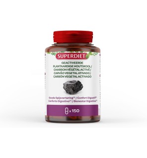 Carbón Vegetal Activado 150 Cápsulas Superdiet