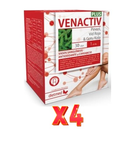 Pack de 4 unidades Venactiv Plus 30 Cápsulas Dietmed