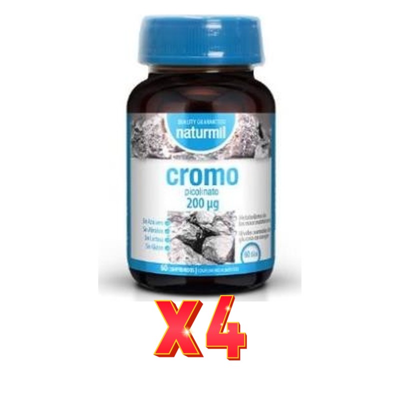 Pack de 4 unidades Crómo 200 Ug (Picolinato) 60 Comprimidos Dietmed Pack de 4 unidades Crómo 200 Ug (Picolinato) 60 Comprimidos Dietmed