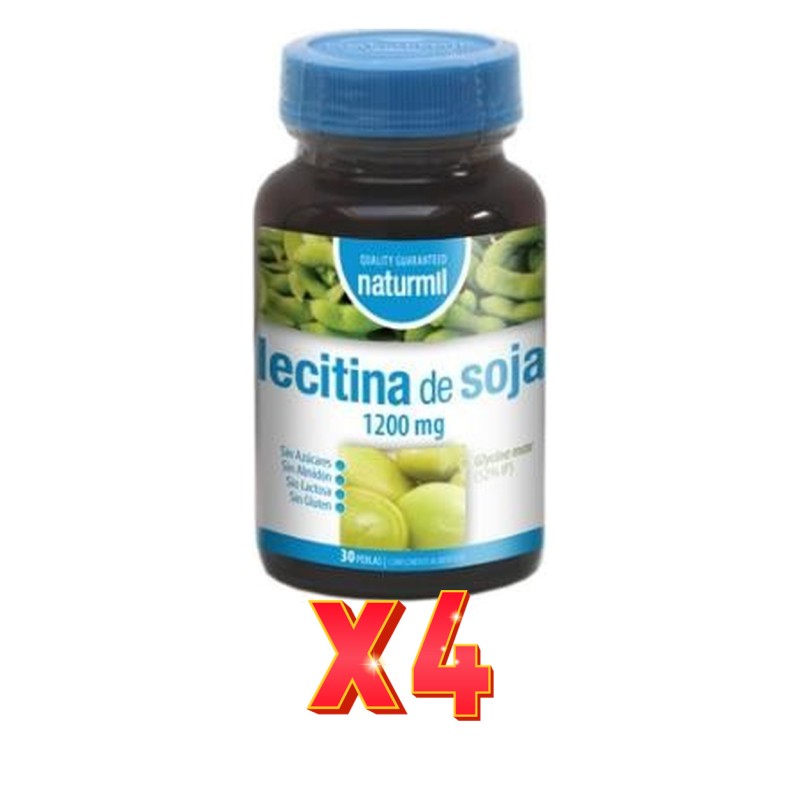 Pack de 4 unidades Lecitina De Soja 1200 Mg 30 Perlas Dietmed