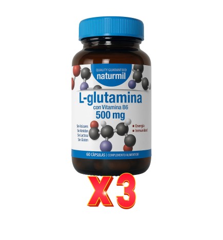 Pack de 3 unidades L-Glutamina 60 Cápsulas Dietmed