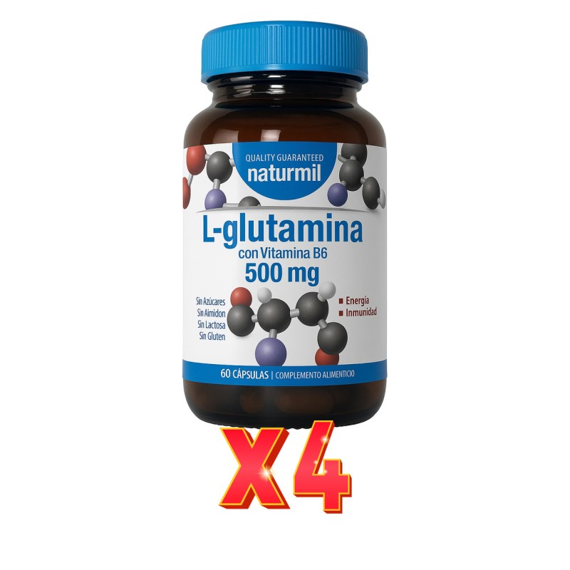 Pack de 4 unidades L-Glutamina 60 Cápsulas Dietmed