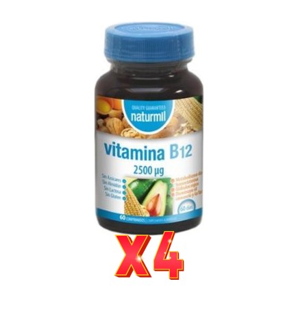Pack de 4 unidades Vitamina B12 2500 ?g 60 Comprimidos Dietmed