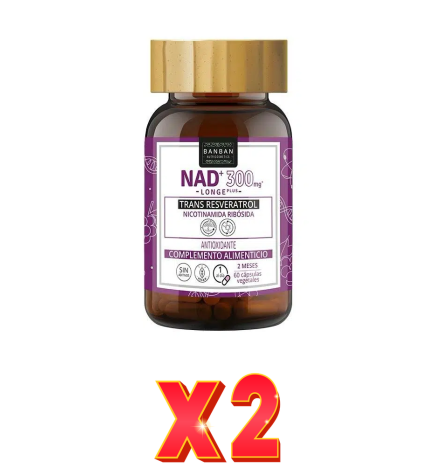 Pack de 2 unidades NAD+ 300mg Longe Plus 60 Capsulas  Ban Ban