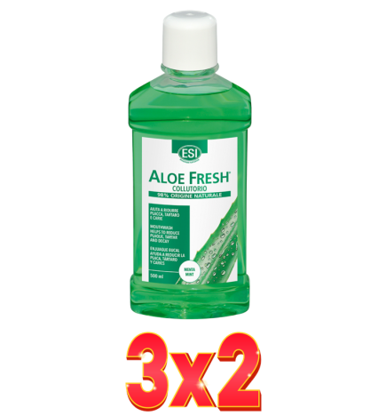 Pack de 3x2 unidades Aloe Fresh Collutorio Menta 500 Ml Trepatdiet-Esi
