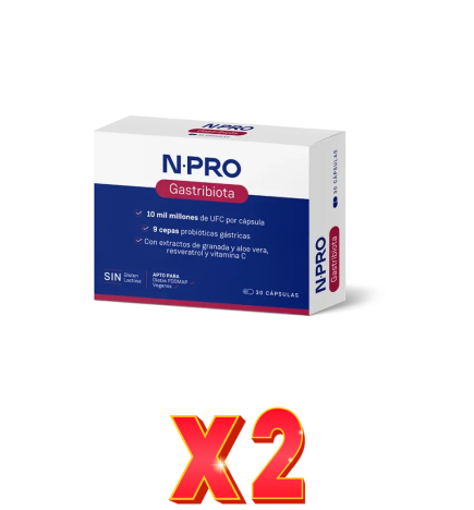 Pack de 2 unidades NPro Gastribiota 30 Cápsulas NPro