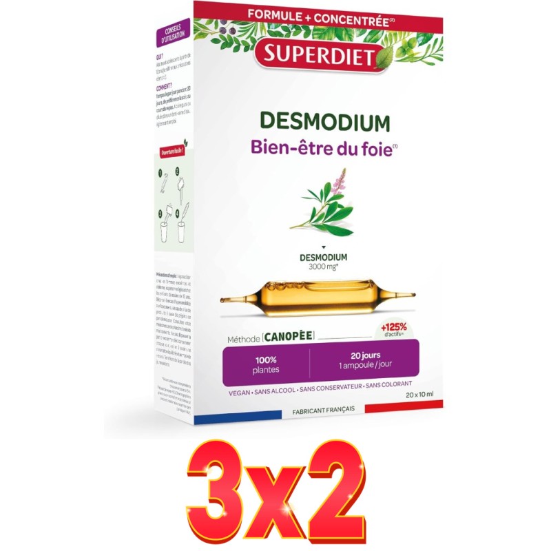 Pack de 3x2 unidades Desmodium 20 Ampollas Superdiet Pack de 3x2 unidades Desmodium 20 Ampollas Superdiet