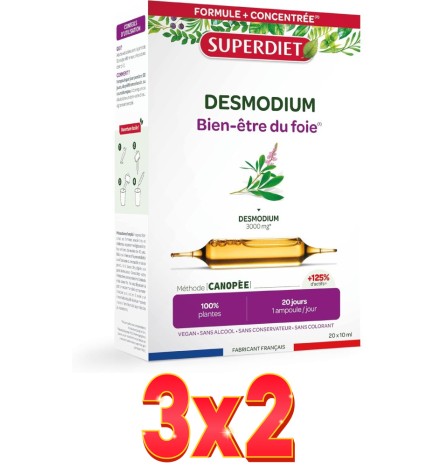 Pack de 3x2 unidades Desmodium 20 Ampollas Superdiet