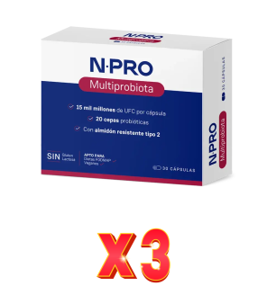 Pack de 3 unidades NPro Multiprobiota 30 Cápsulas NPro