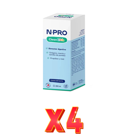 Pack de 4 unidades CleanKids 250 ml de NPro