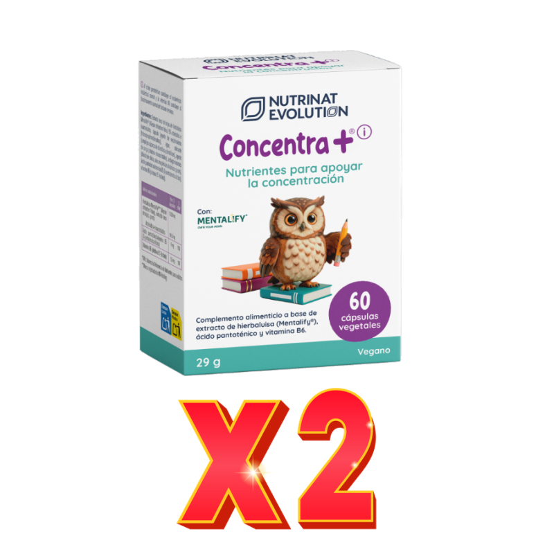 Pack de 2 unidades Concentra+ 60 cápsulas vegetales de Nutrinat Evolution