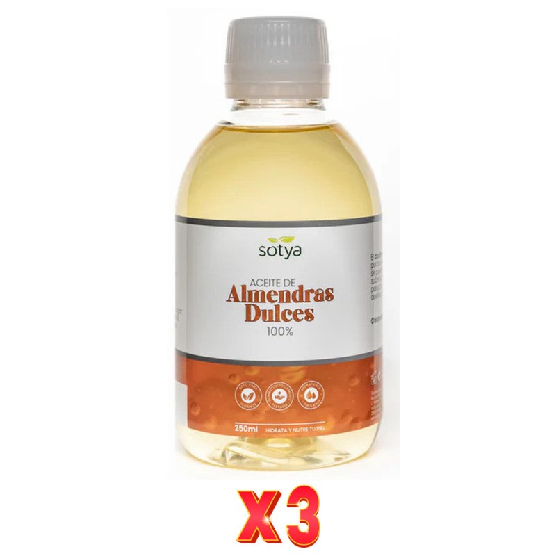 Pack De 3 Unidades Aceite De Almendras Dulces 250Ml Sotya