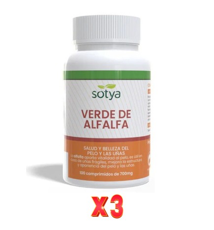 Pack De 3 Unidades Alfalfa 700Mg 100 Comprimidos Sotya