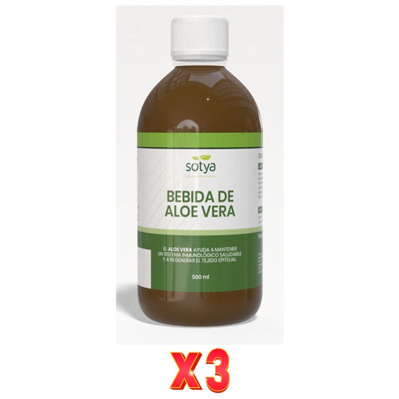 Pack De 3 Unidades Bebida De Aloe Vera 500Ml Sotya