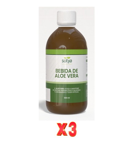Pack De 3 Unidades Bebida De Aloe Vera 500Ml Sotya