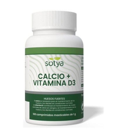 Calcio Y Vitamina D3 Masticable 1 G 100 Comprimidos Sotya