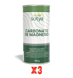 Pack De 3 Unidades Carbonato De Magnesio Neutro Polvo 180G Sotya