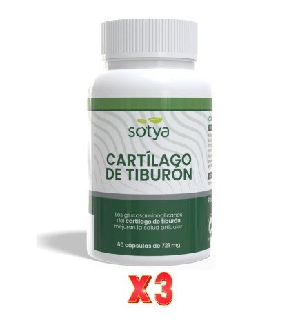 Pack De 3 Unidades Cartilago De Tiburon 710Mg 60 Capsulas Sotya
