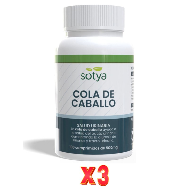 Pack De 3 Unidades Cola De Caballo 500Mg 100 Comprimidos Sotya Pack De 3 Unidades Cola De Caballo 500Mg 100 Comprimidos Sotya
