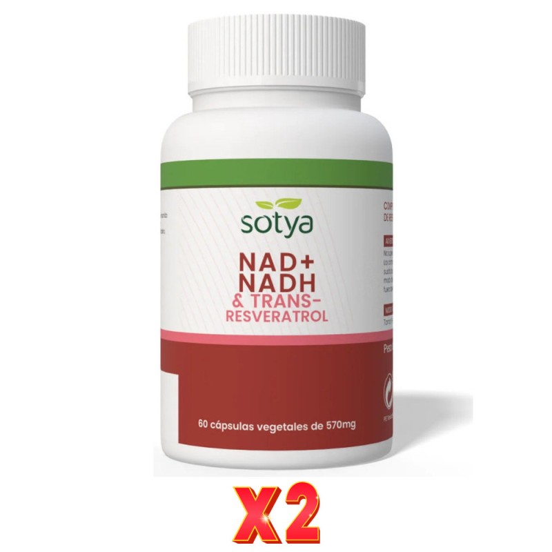 Pack De 2 Unidades Nad + Nadh & Trans-Resveratrol 570Mg 60Caps Sotya